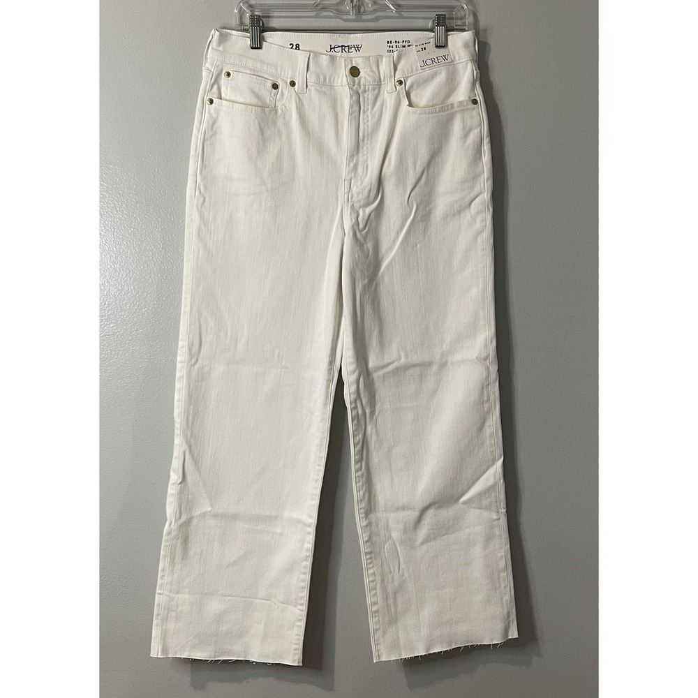 J.CREW Slim-wide Jean Size 28 White NEW Coastal Casual Beach Summer Modern CH680 - Picture 2 of 16